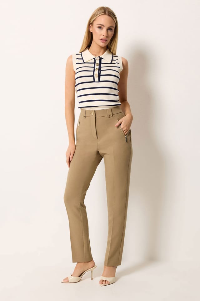 Star by Julien Macdonald Star by Julien Macdonald Women's Tailored Straight Leg Trousers in Camel - 2