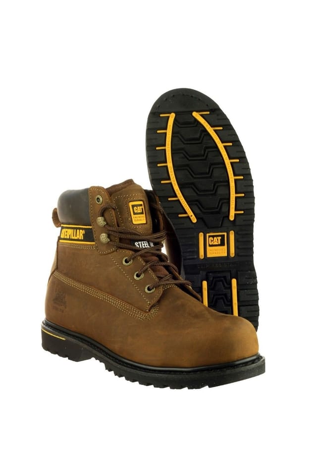 Caterpillar Caterpillar Men's 'Holton S3' Leather Safety Boots in Brown - 3