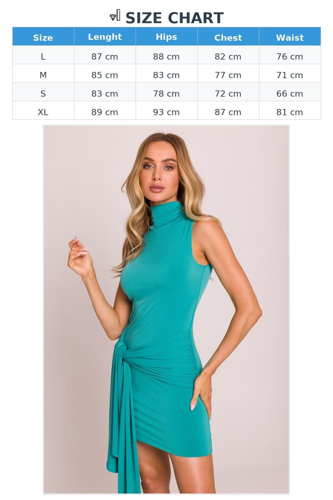 Love Lace Love Lace Women's Elastic Mini Cocktail Dress with Side Ties in Teal - 4