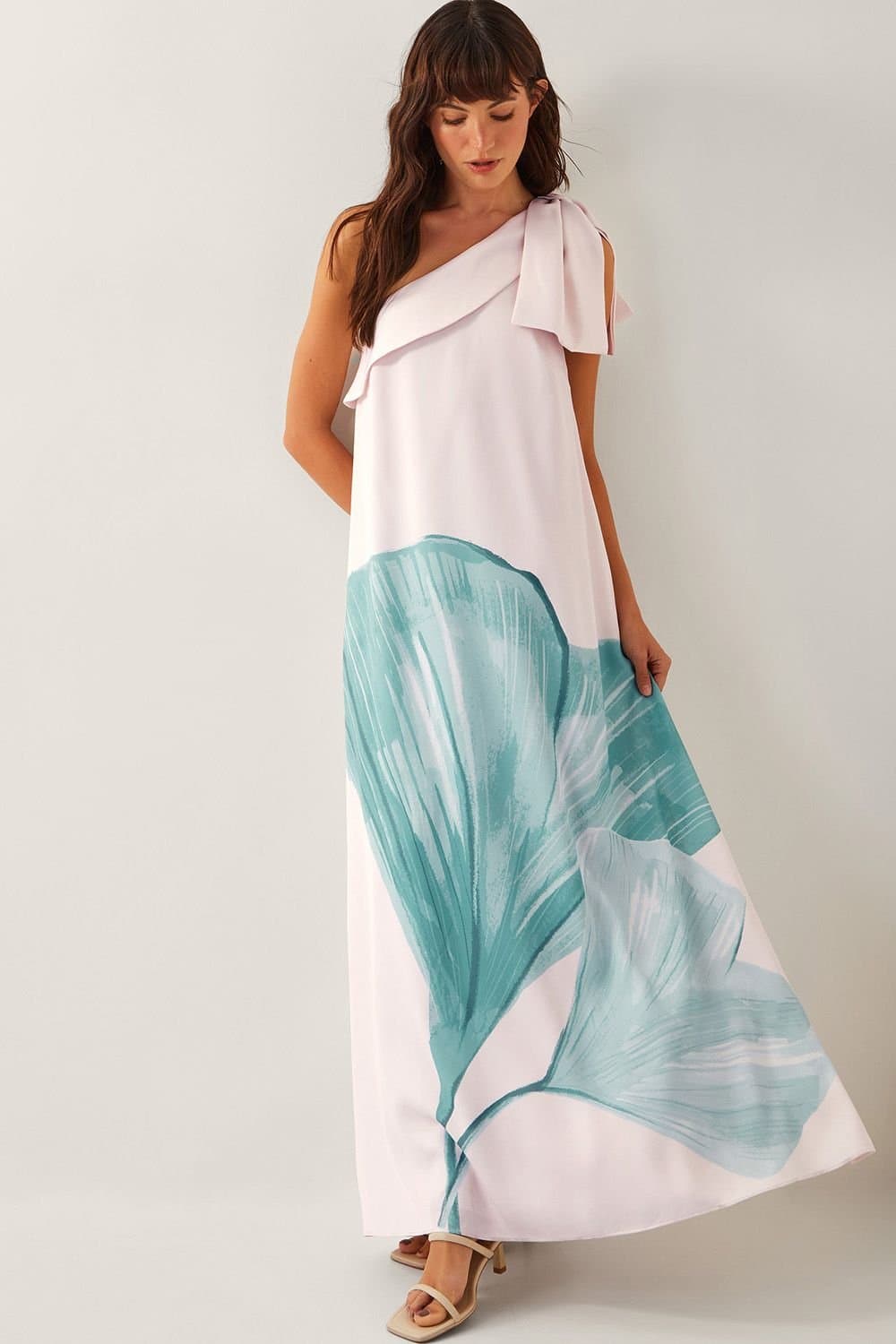 Monsoon Monsoon Women's Dinah Bow One Shoulder Maxi Dress Ivory