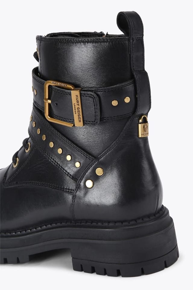 Kurt Geiger London Kurt Geiger London Women's 'Buckle Stud Ankle Boot' Leather Boots in Black - 3