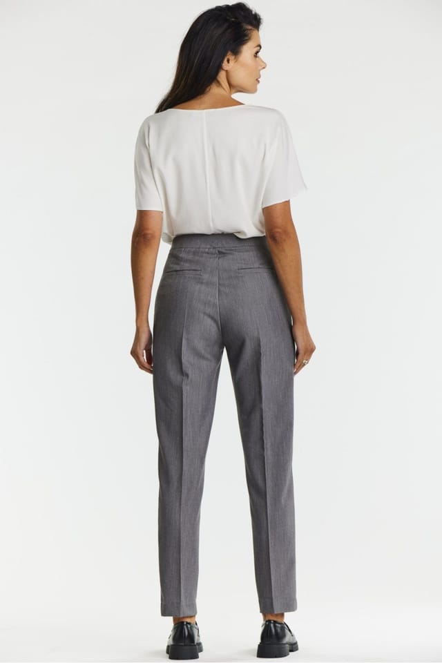 Love Lace Love Lace Women's Elegant Cigarette Trousers with Slip Pockets in Grey - 3