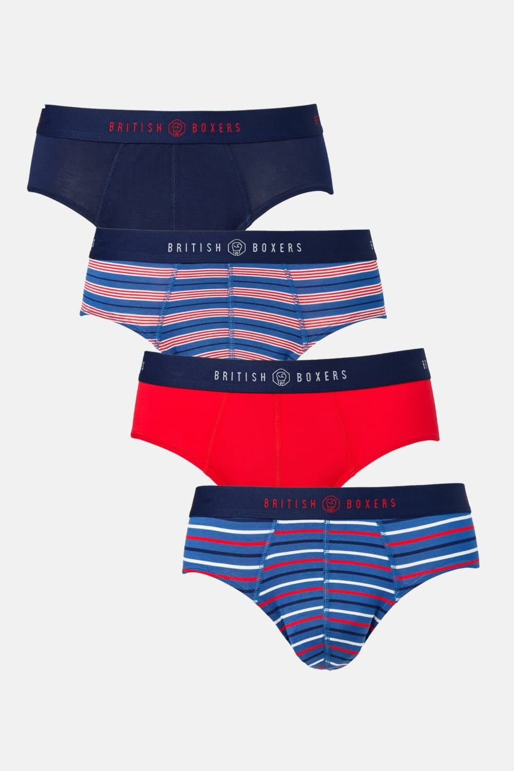 British Boxers British Boxers Men's Pack of Four "London Stripe" Bamboo Briefs