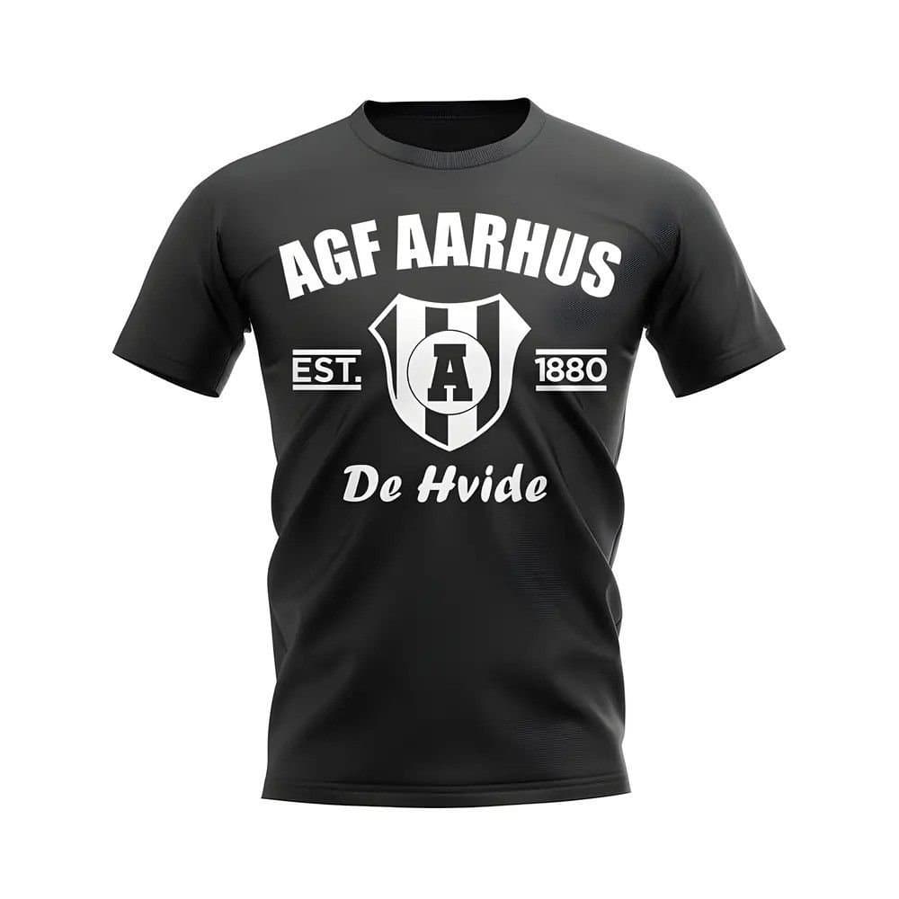AGF Aarhus AGF Aarhus Men's Personalised Established Football T-Shirt in Black