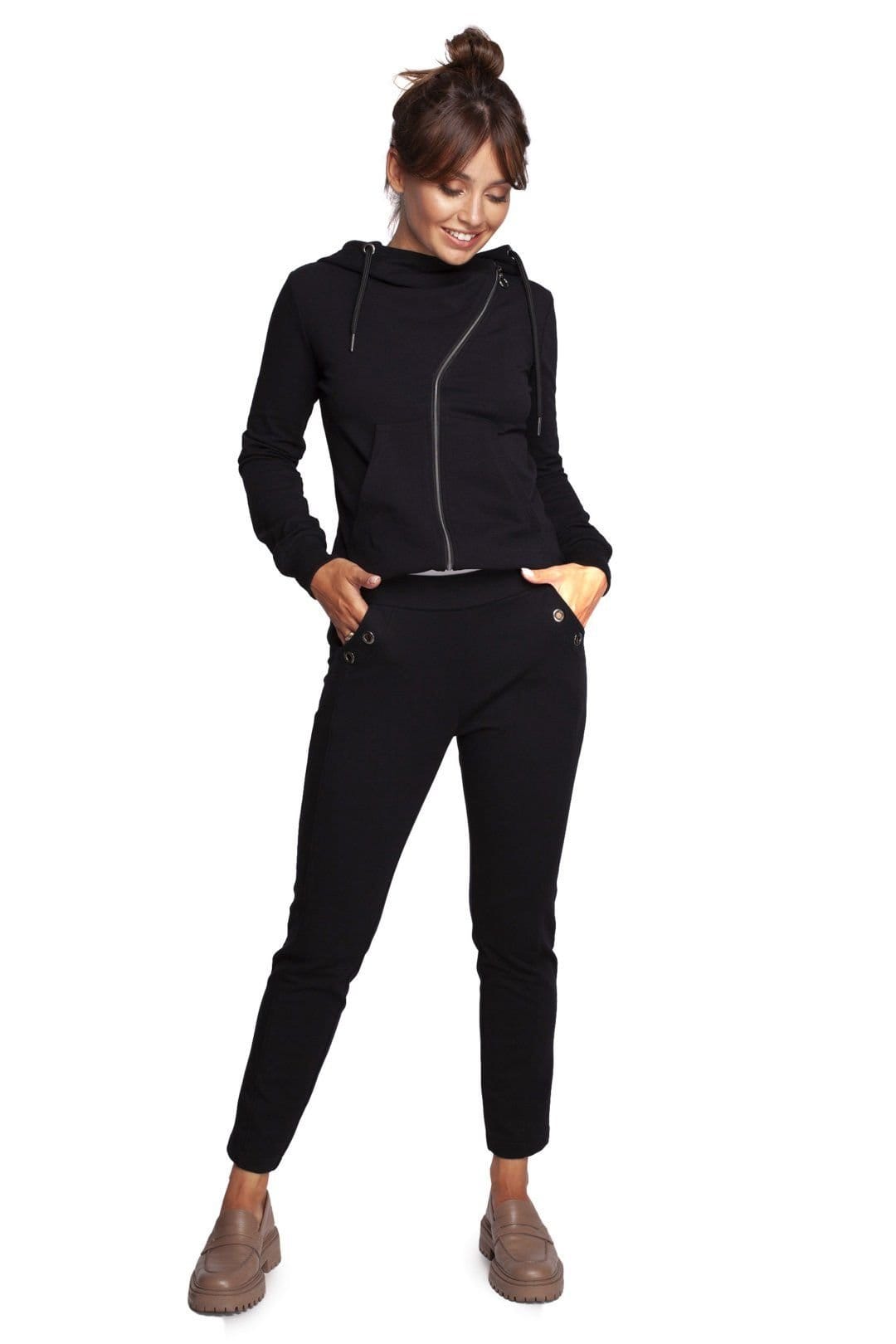 Love Lace Love Lace Women's Knit Straight Pants with Grommet Pockets in Black - 1