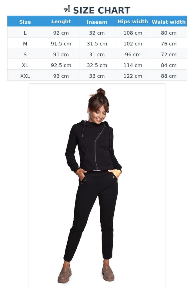 Love Lace Love Lace Women's Knit Straight Pants with Grommet Pockets in Black - 3