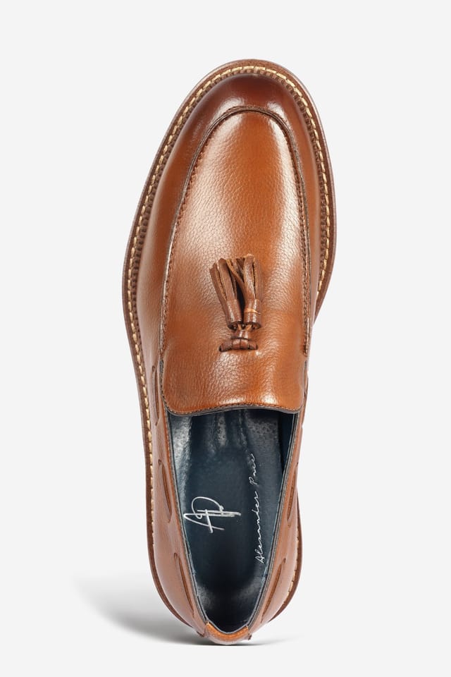 Alexander Pace Alexander Pace Men's 'Pembridge' Premium Leather Loafers in Light Brown - 3
