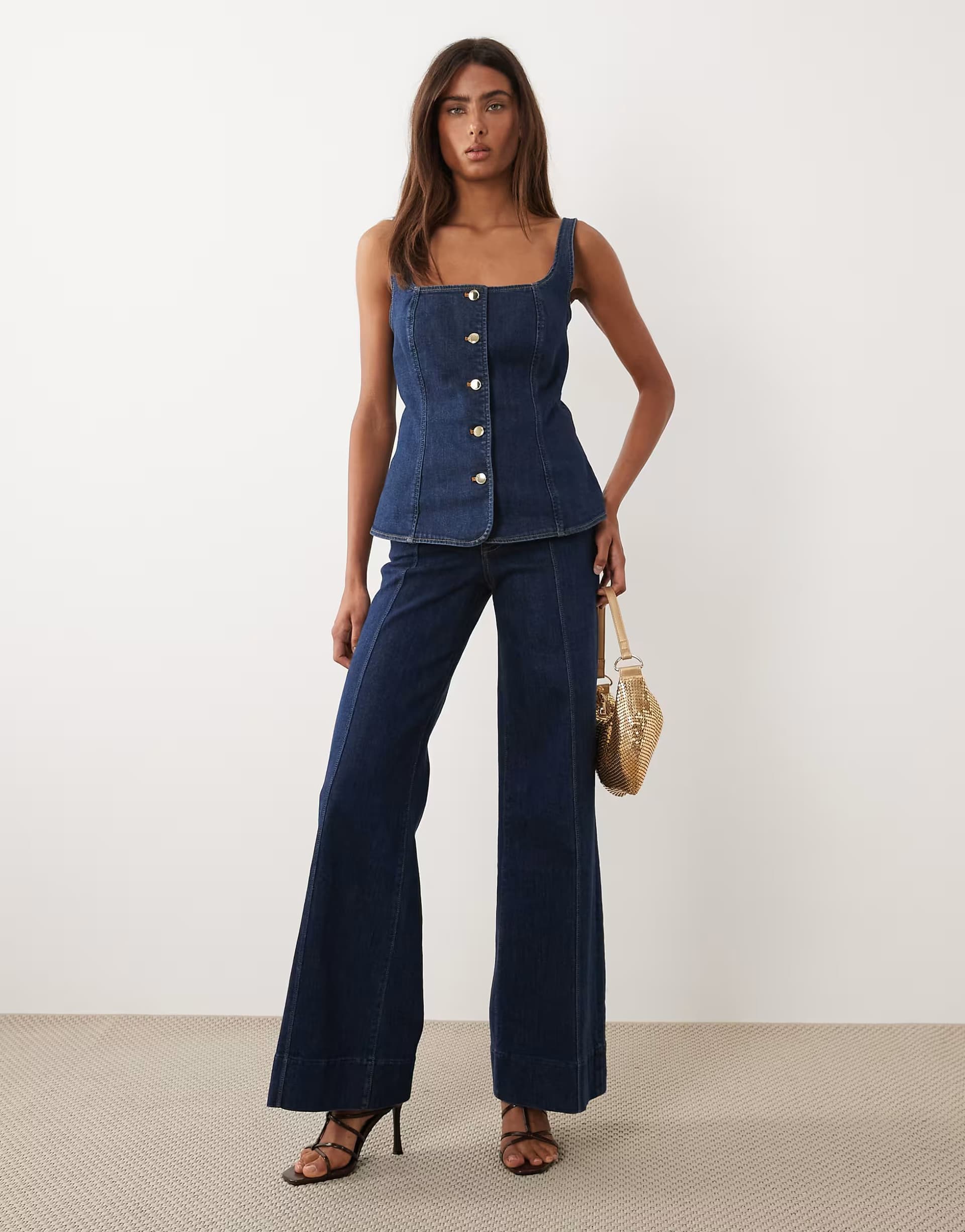 ASOS Good American denim co-ord in dark blue wash