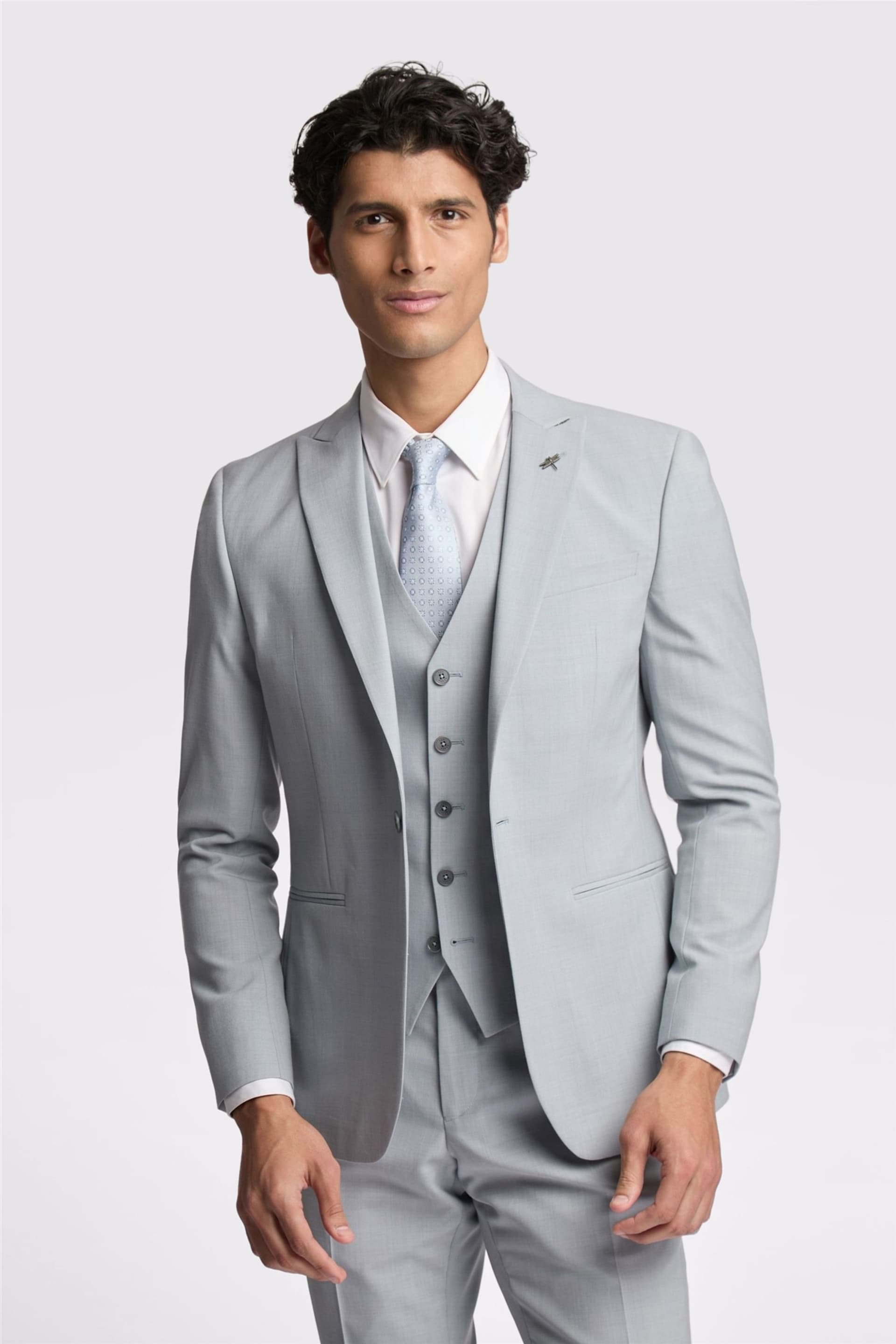 Ted Baker Ted Baker Men's Single Breasted One Button Slim Fit Suit Jacket in Baby Blue