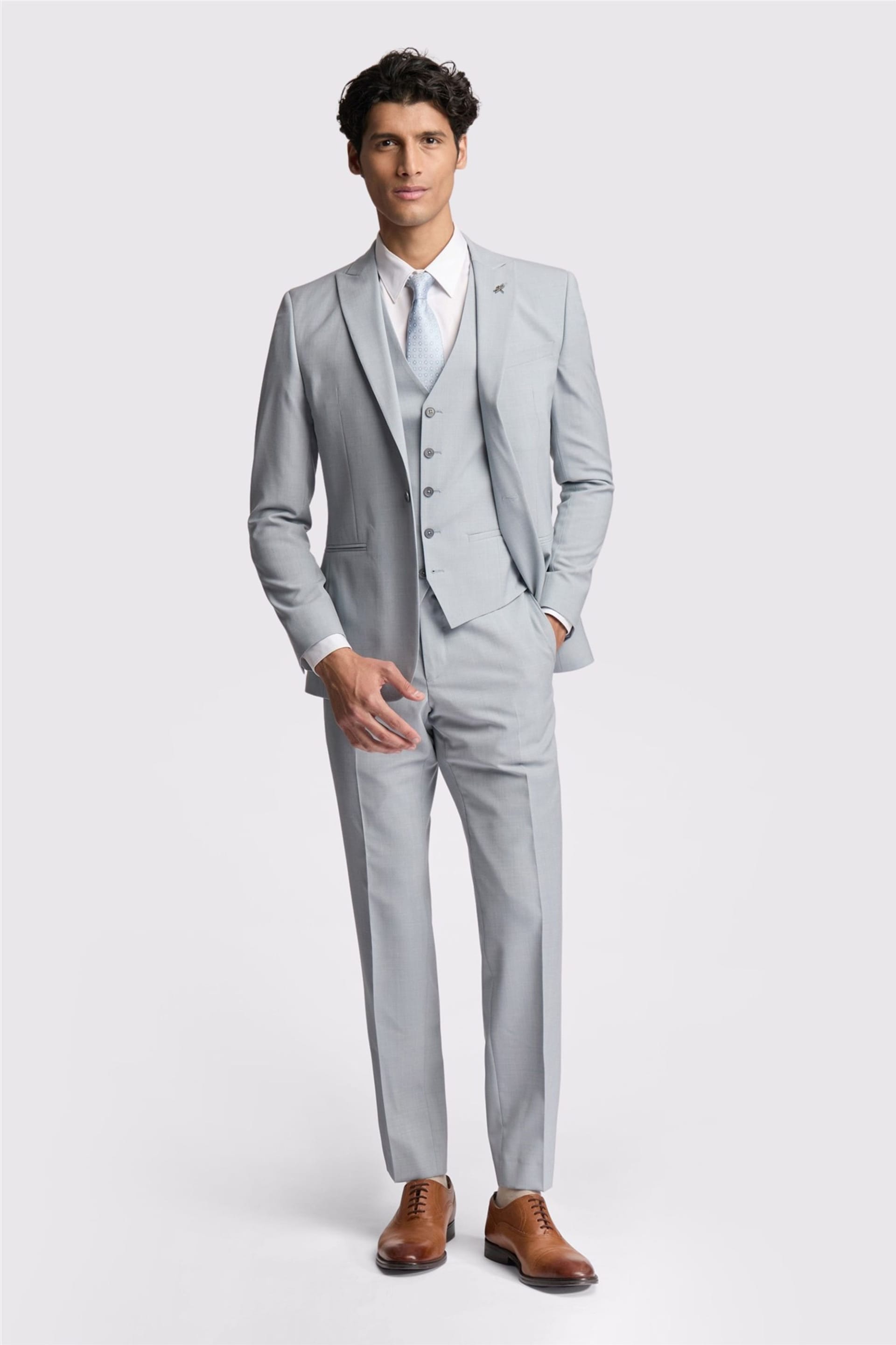 Ted Baker Ted Baker Men's Single Breasted One Button Slim Fit Suit Jacket in Baby Blue - 4