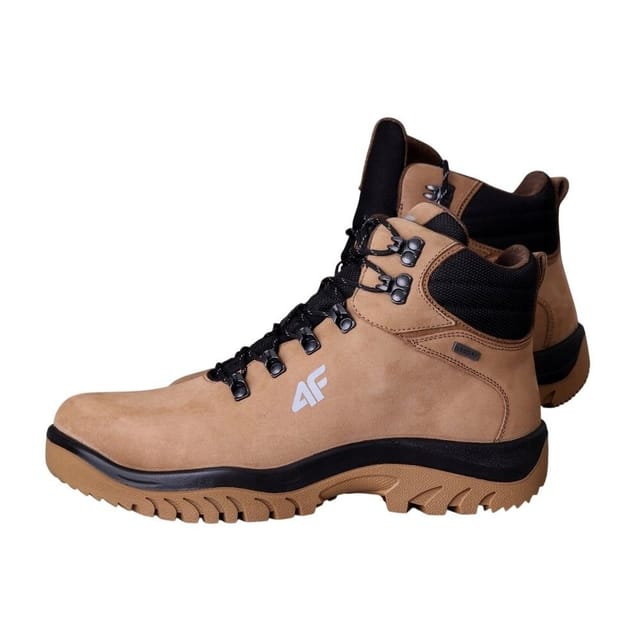 4F 4F Men's OBMH257 Leather Hiking Boots in Beige - 2