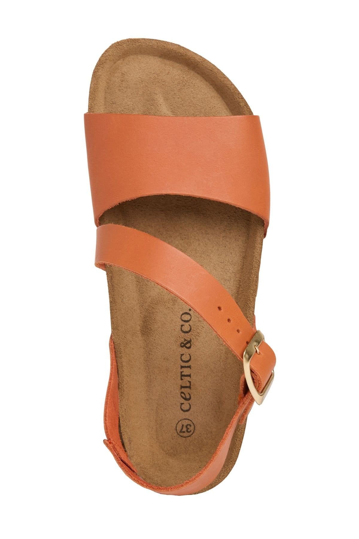 Celtic & Co Celtic & Co Women's Aysmetric Strap Sandal in Burnt Orange - 4