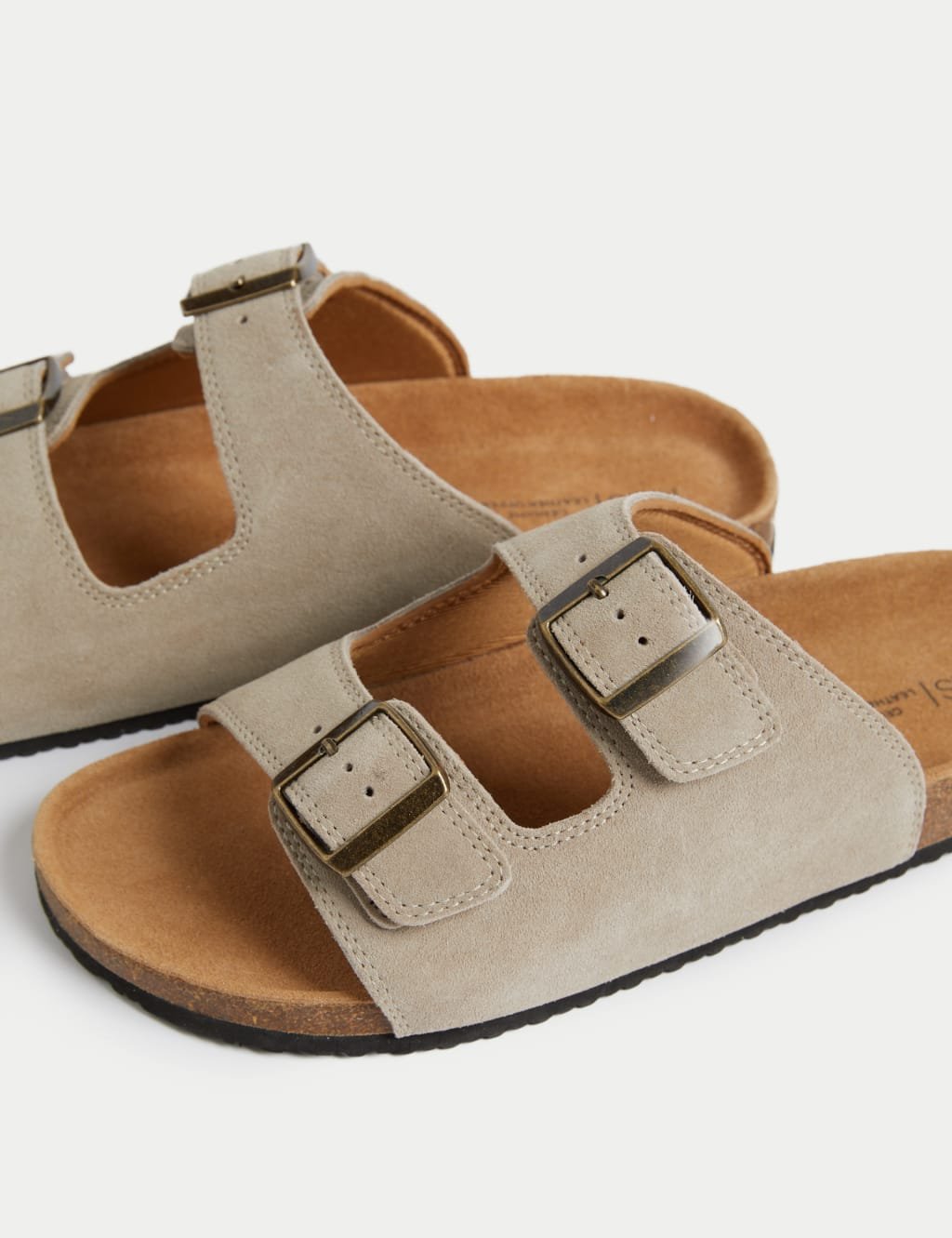 Marks & Spencer M&S Suede Slip-On Corkbed Sandals Sand - 2