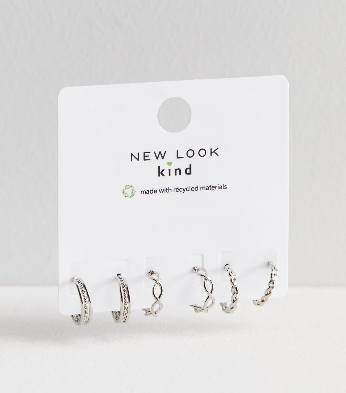 New Look Pack Of 3 Silver Tone Mini Twist Hoop Earrings New Look