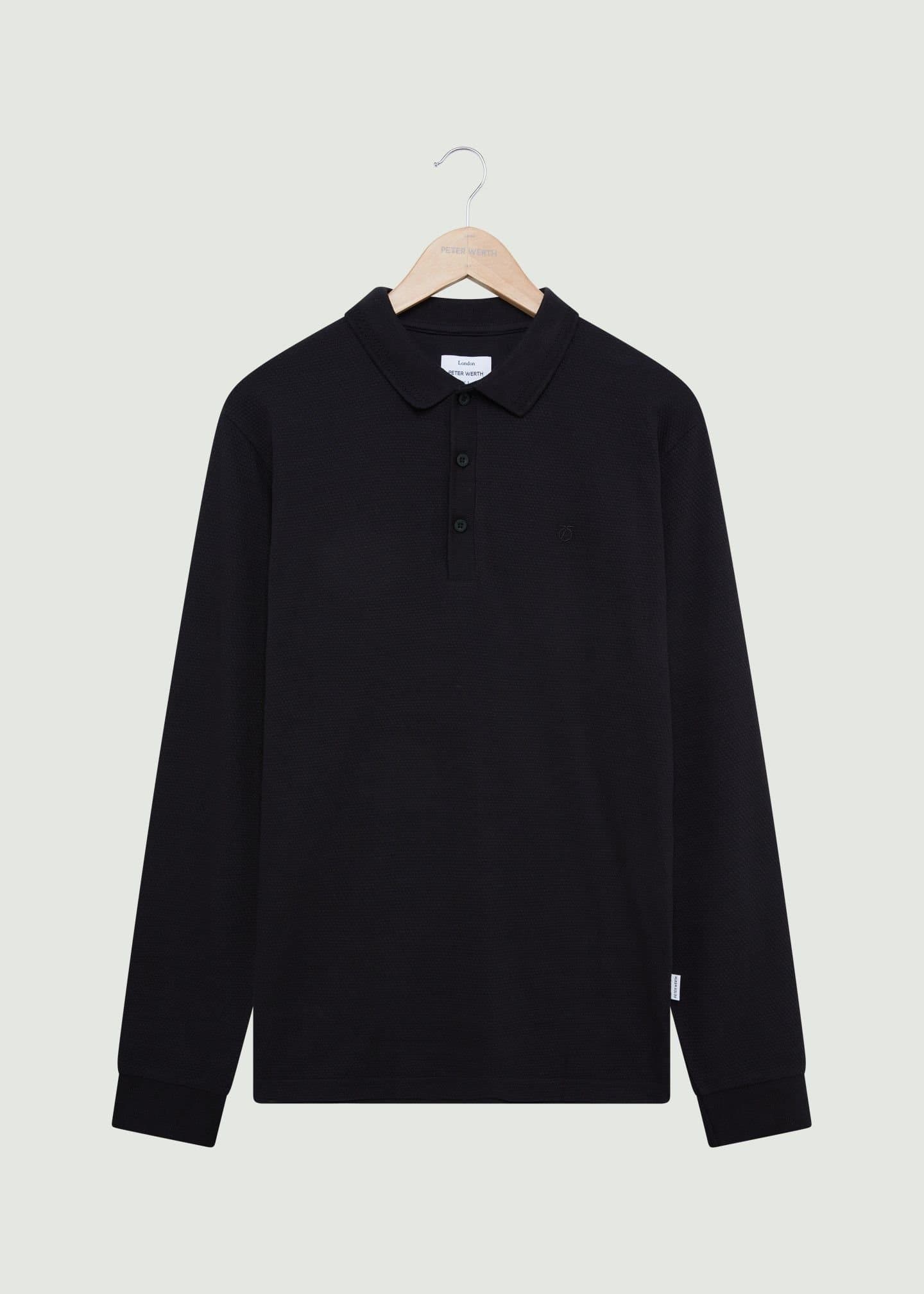 Peter Werth Peter Werth Men's Barone LS Polo Shirt in Black