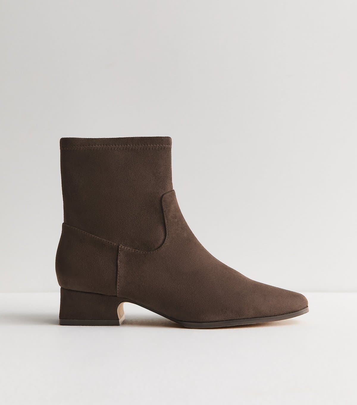 New Look New Look Brown Faux Suede Panelled Ankle Boots