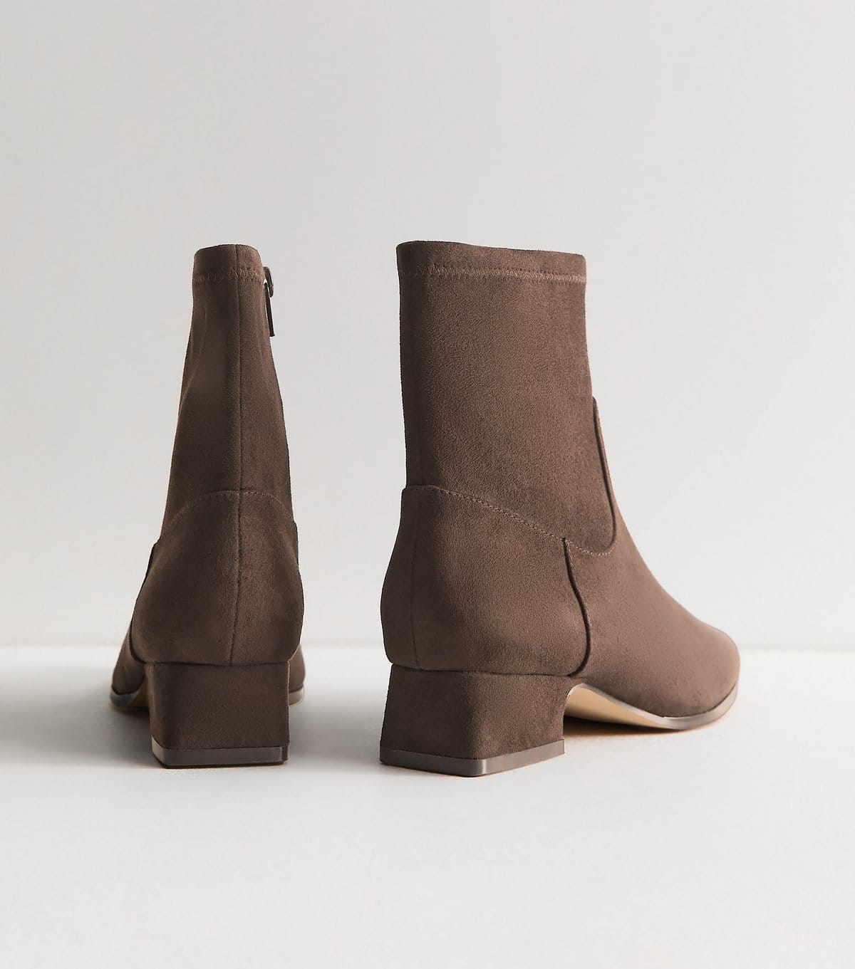 New Look Women's Brown Faux Suede Panelled Ankle Boots Vegan New Look - 4