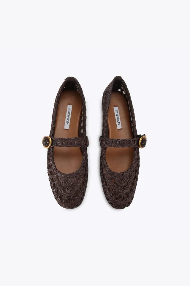 Steve Madden STEVE MADDEN Women's 'Melody Brown Raffia' Flats - 2