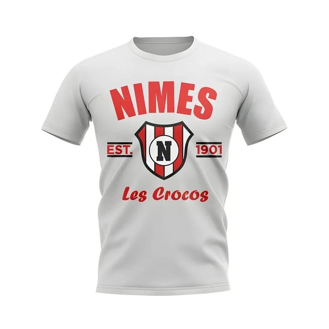 Nimes Nimes Men's Personalised Established Football T-Shirt in White - 2