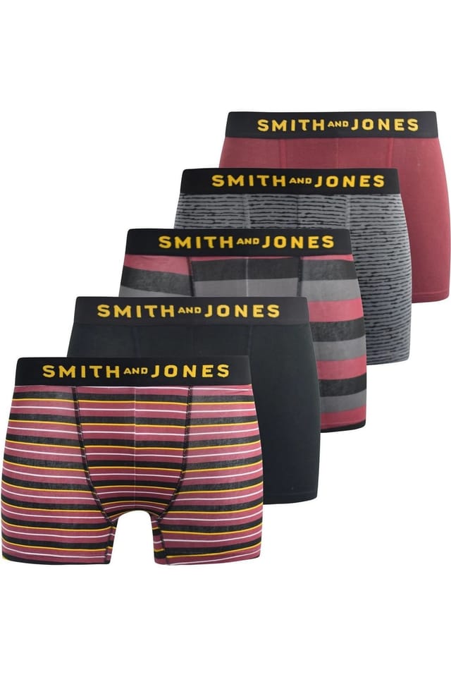 Smith & Jones Smith & Jones Men's Kole Assorted Designs Boxer Shorts (Pack of 5) - 2