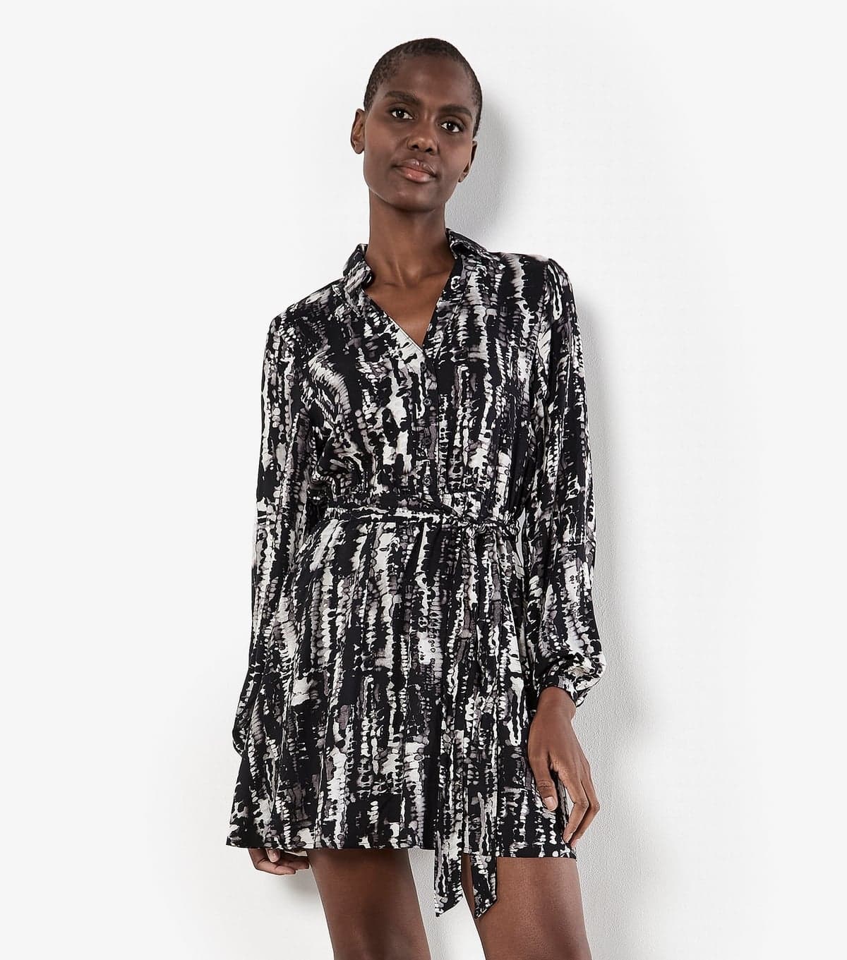 Apricot Women's Light Grey Tie Dye Painterly Mini Dress Apricot New Look