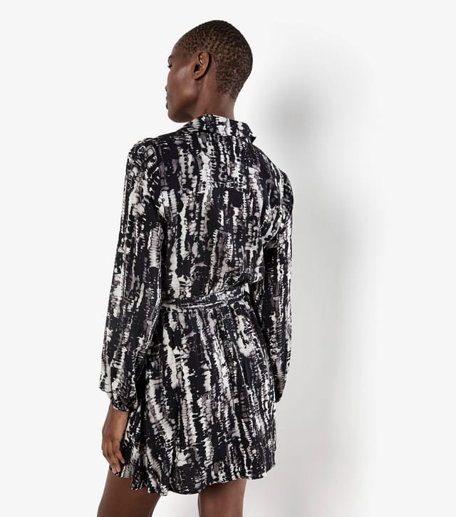 Apricot Women's Light Grey Tie Dye Painterly Mini Dress Apricot New Look - 3