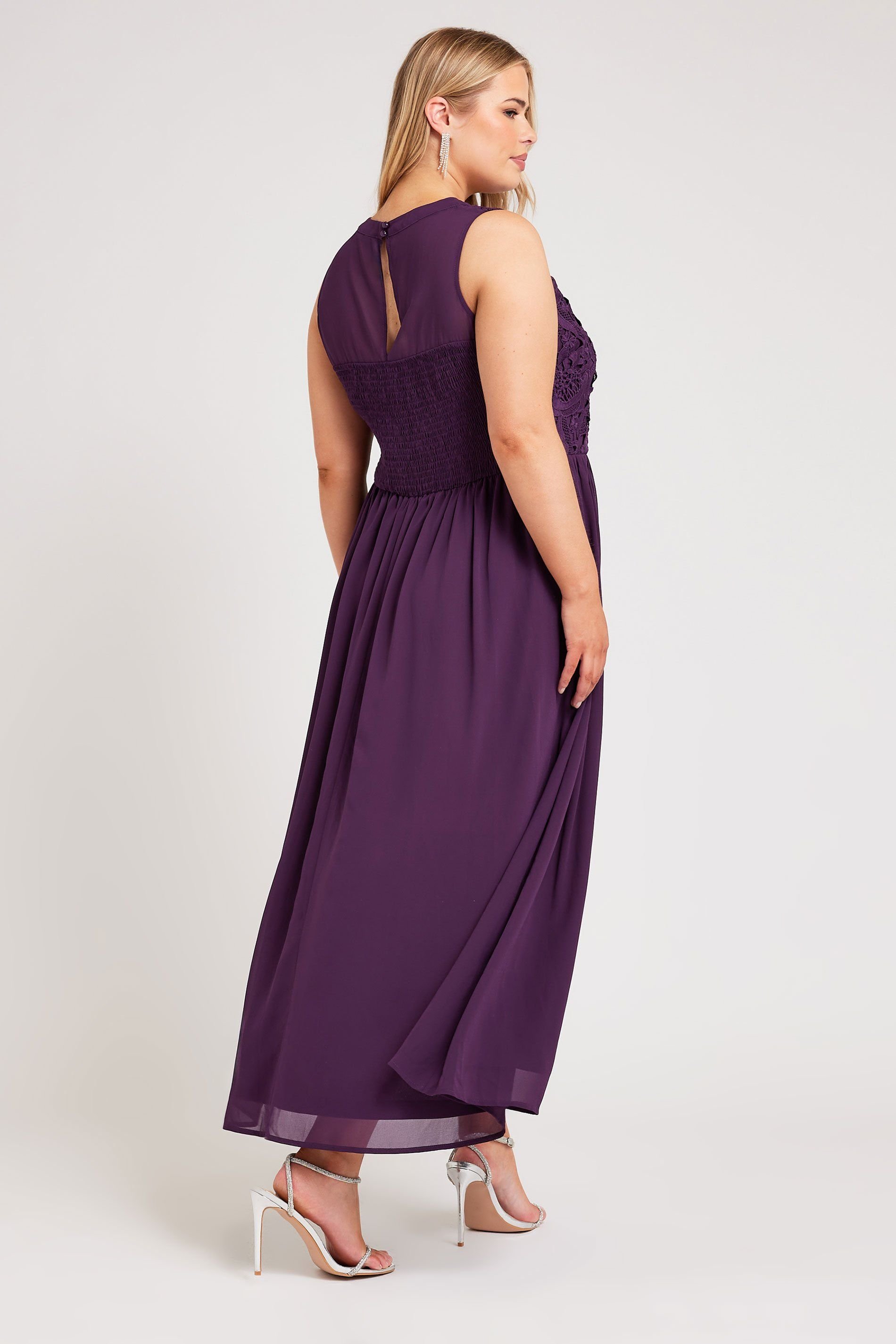 Yours Yours Women's Lace Bodice Maxi Dress in Purple - 3