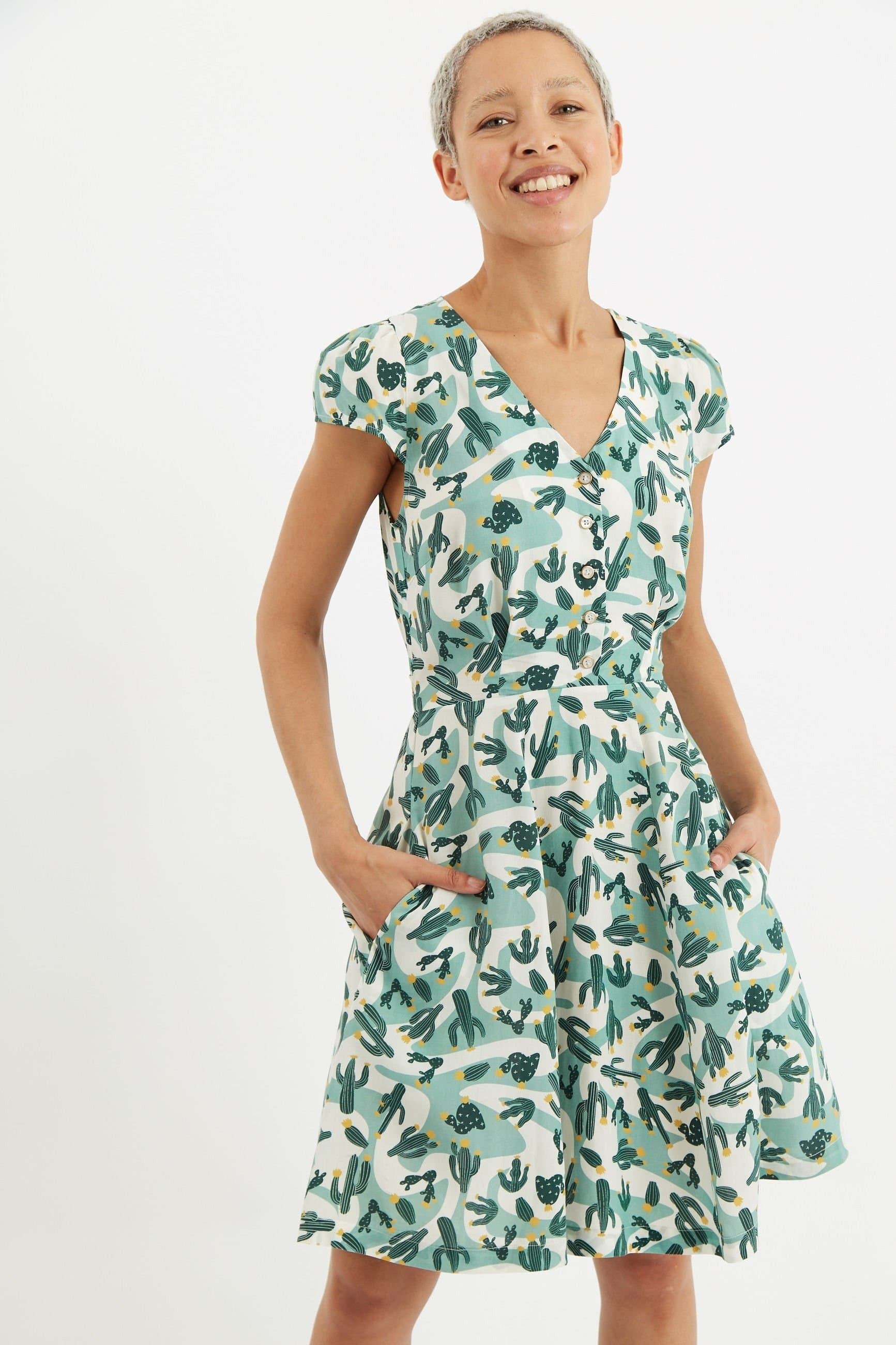 Louche Louche Women's Cathleen Mini Arizona Tea Dress in Green
