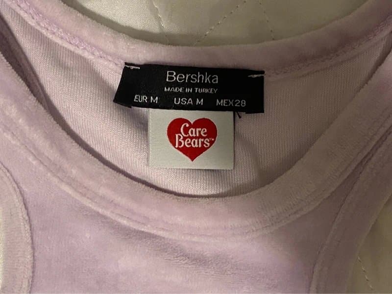Bershka Bershka care bear purple velvet halter neck crop top