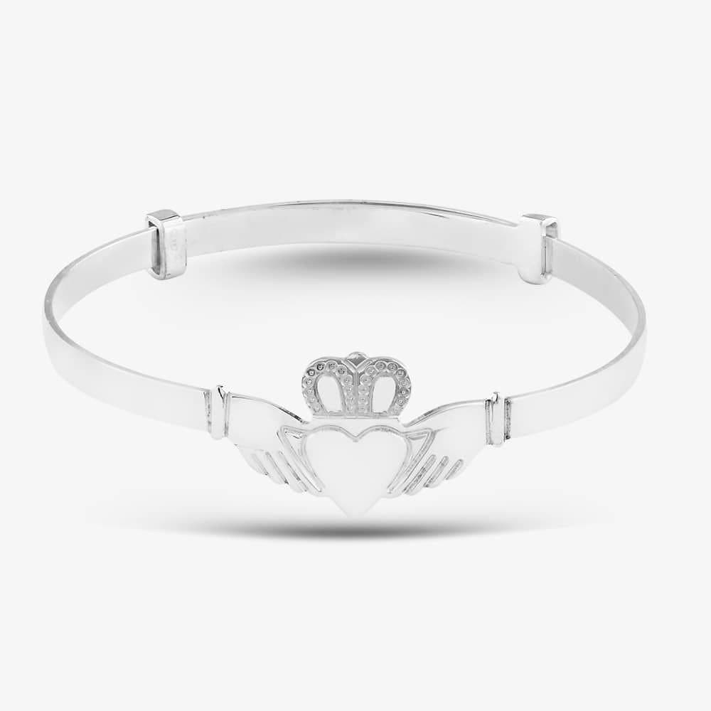 T.H.Baker T.H.Baker Women's Sterling Silver Claddagh Baby Bangle 8.36.0294