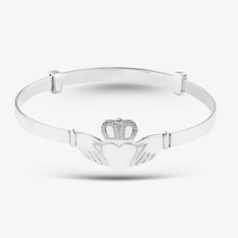 T.H.Baker T.H.Baker Women's Sterling Silver Claddagh Baby Bangle 8.36.0294 - 1