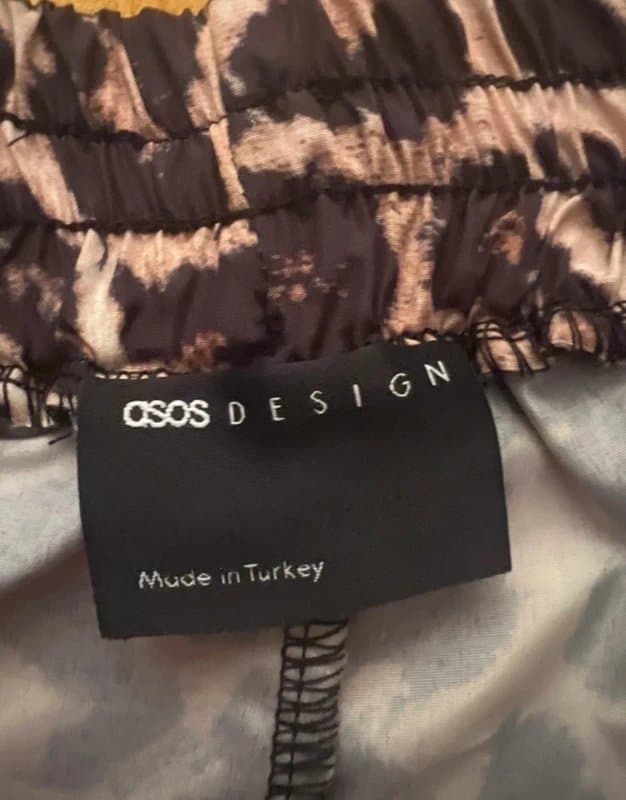 ASOS ASOS design leopard print lace trim shorts