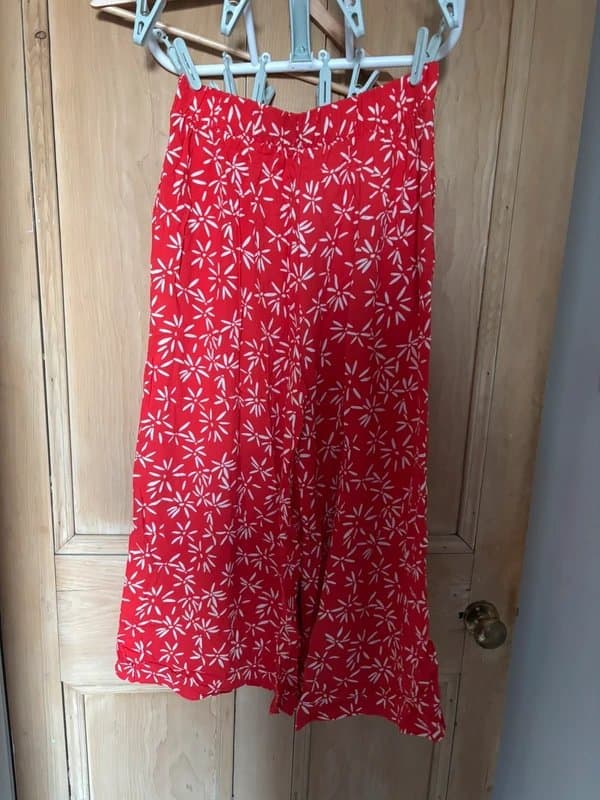 New Look Floral wide leg crop trousers