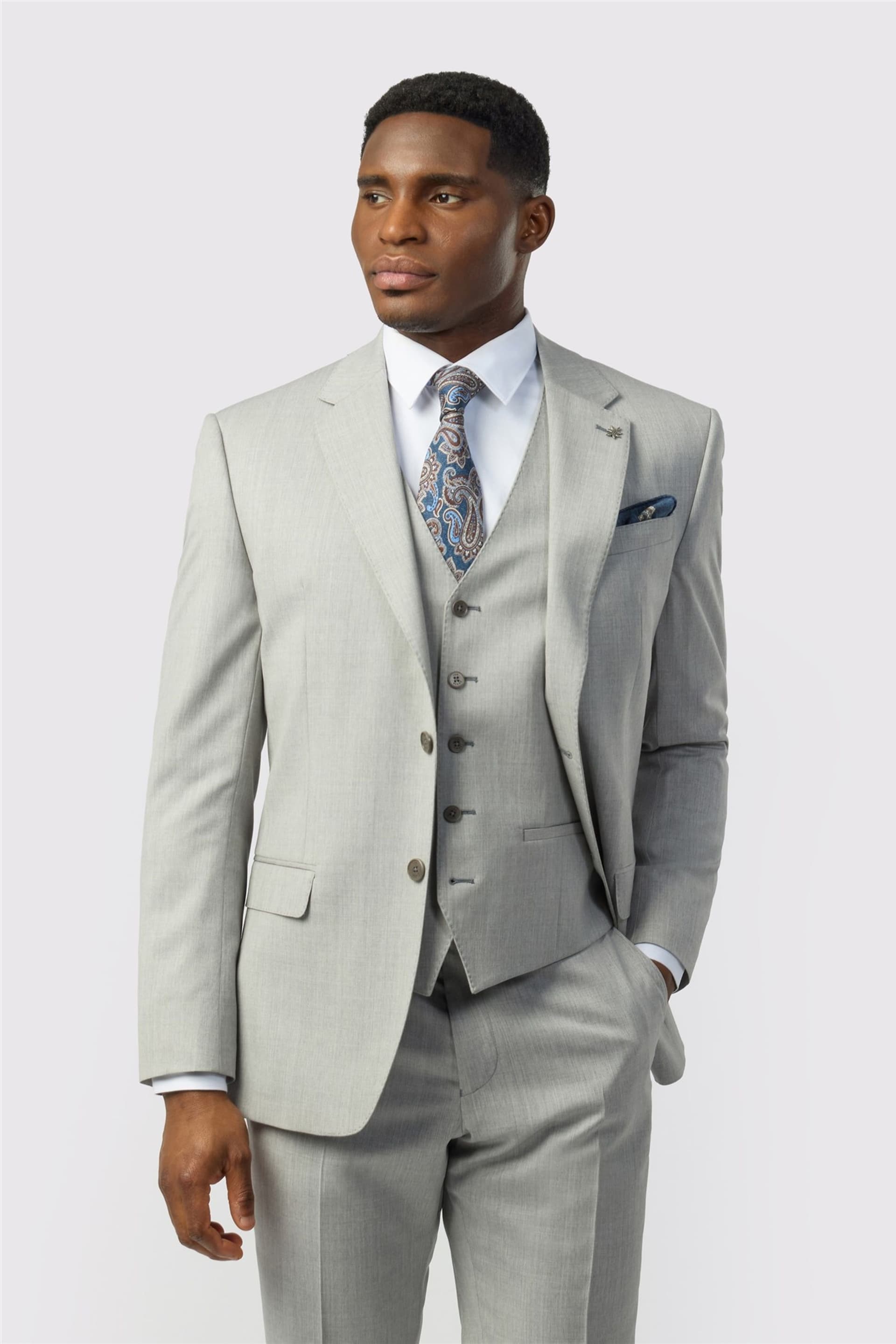 Ted Baker Ted Baker Men's Single Breasted Two Button Tailored Suit Jacket in White