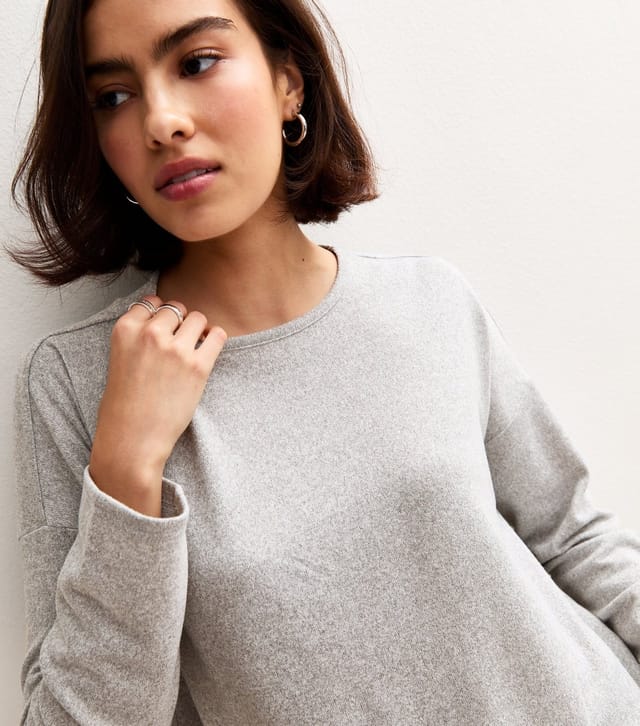New Look Women's Grey Soft Touch Long Sleeve Top New Look - 3