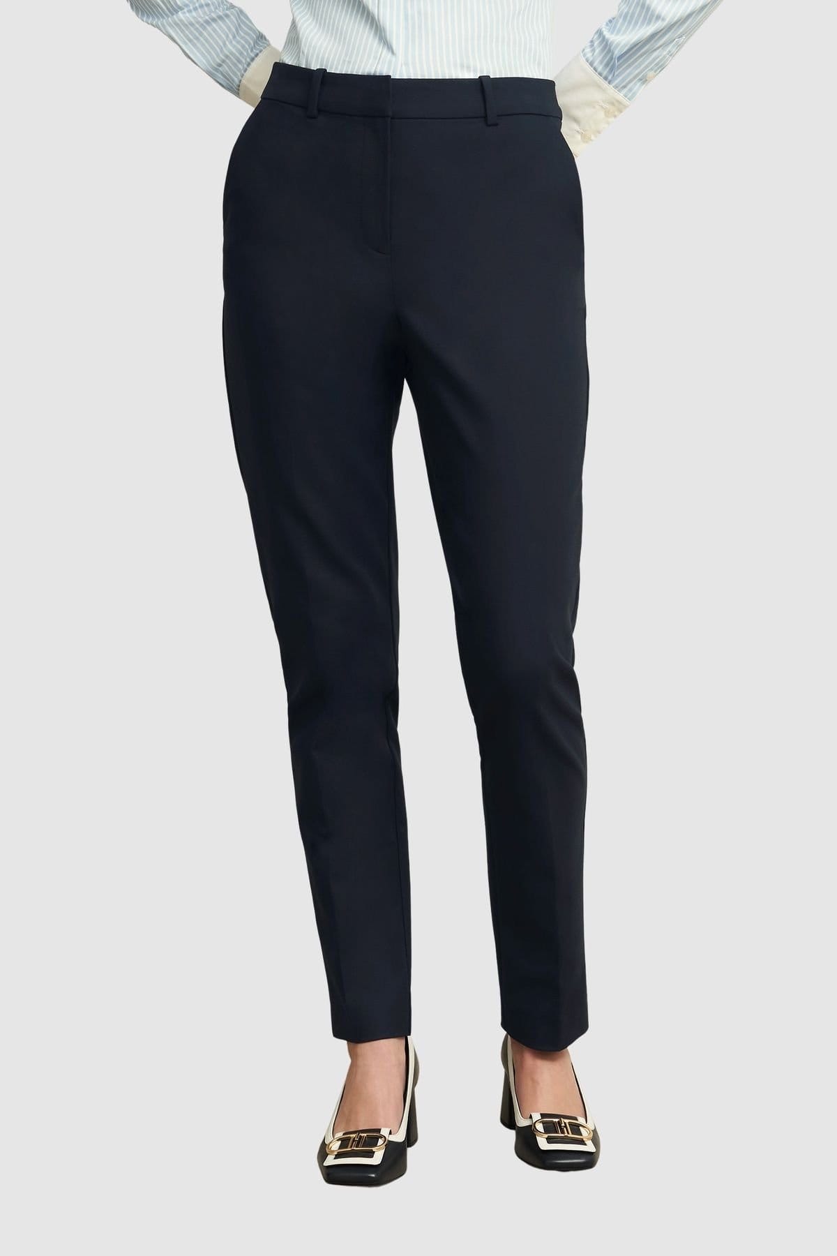 Hobbs London Dark Navy Tapered Leg Trousers