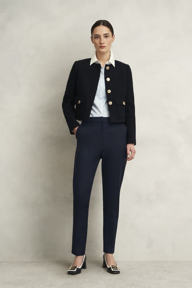 Hobbs London Hobbs London Women's Nicky Tapered Leg Trouser in Dark Navy - 3