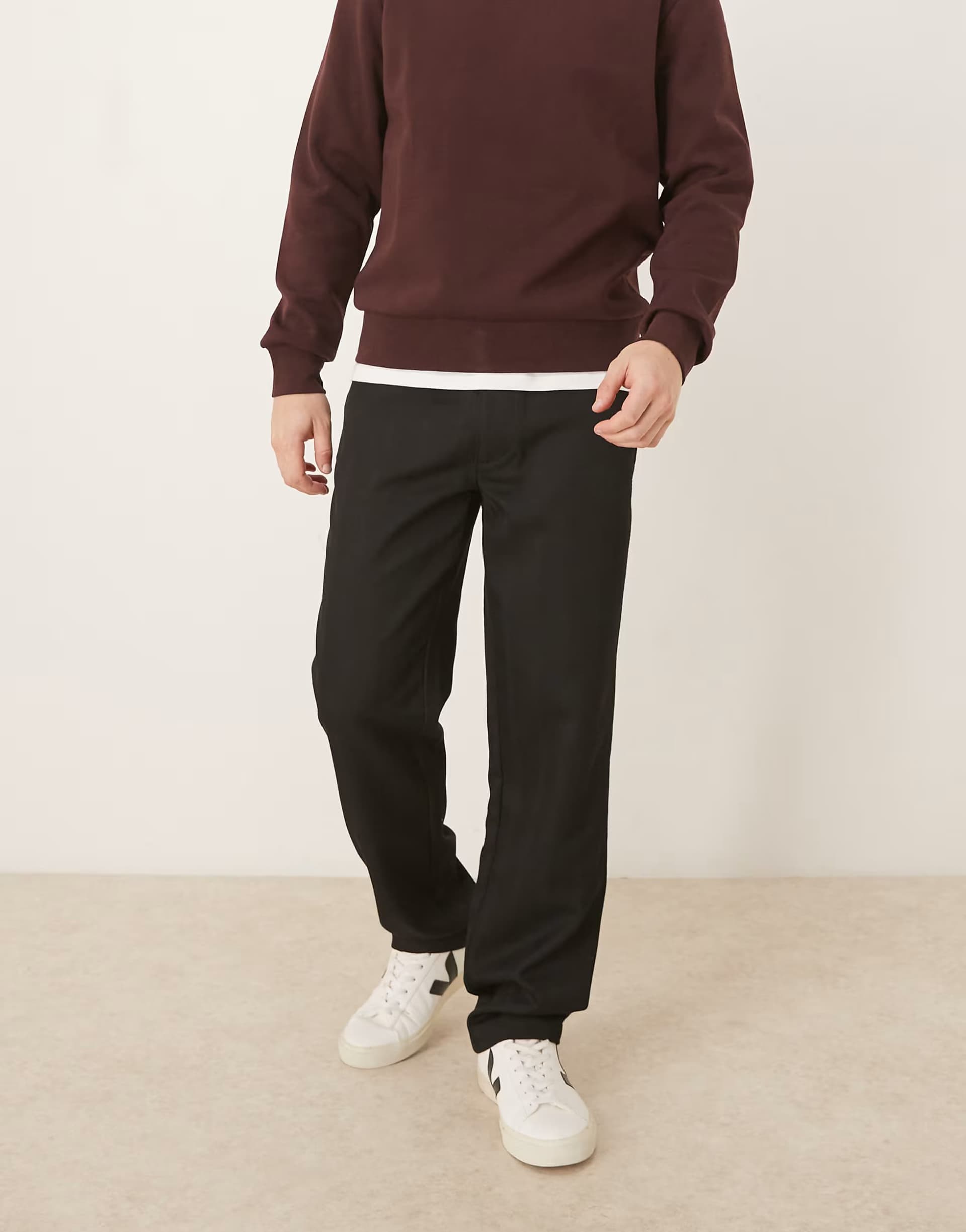 ASOS ASOS DESIGN straight trousers in black