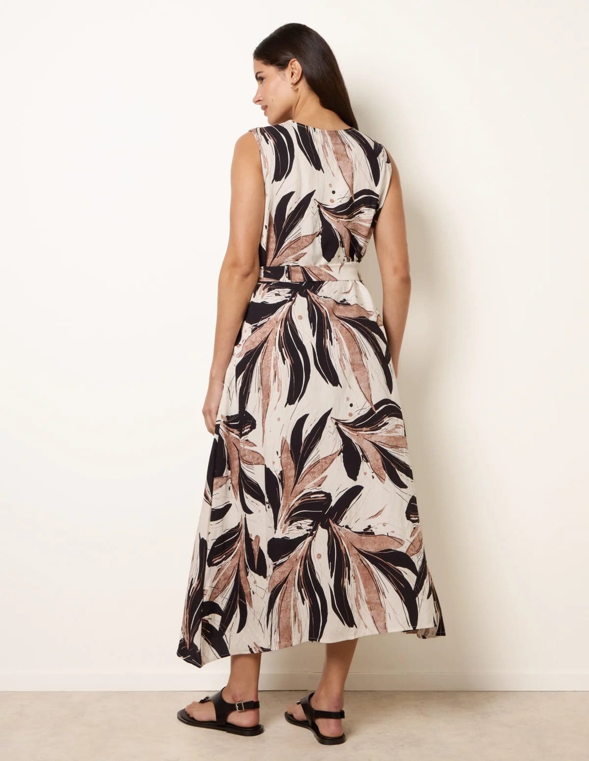 Blue Vanilla Leaf Print Dress - 4
