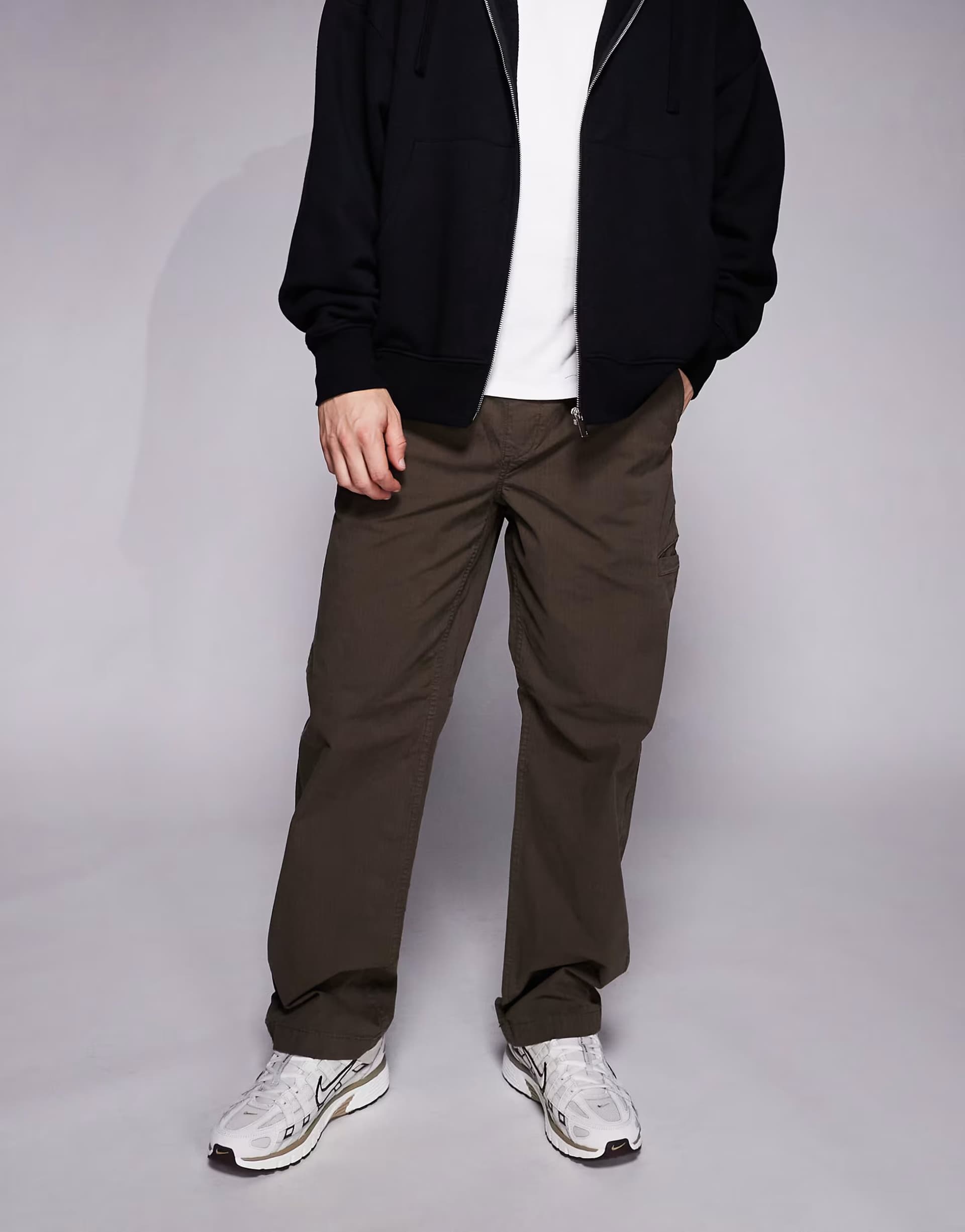 ASOS River Island loose fit pull on trousers in brown