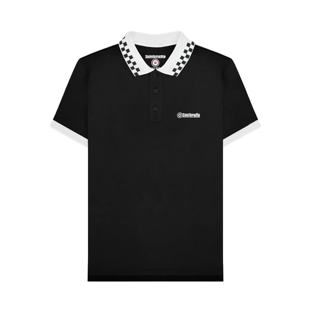 Lambretta Lambretta Men's Checkered Polo Shirt in Black