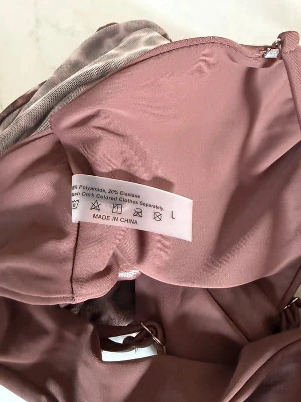 The Unbranded Brand Unbranded Brown Bandeau Bikini with Gold Hardware Size Large 12-14