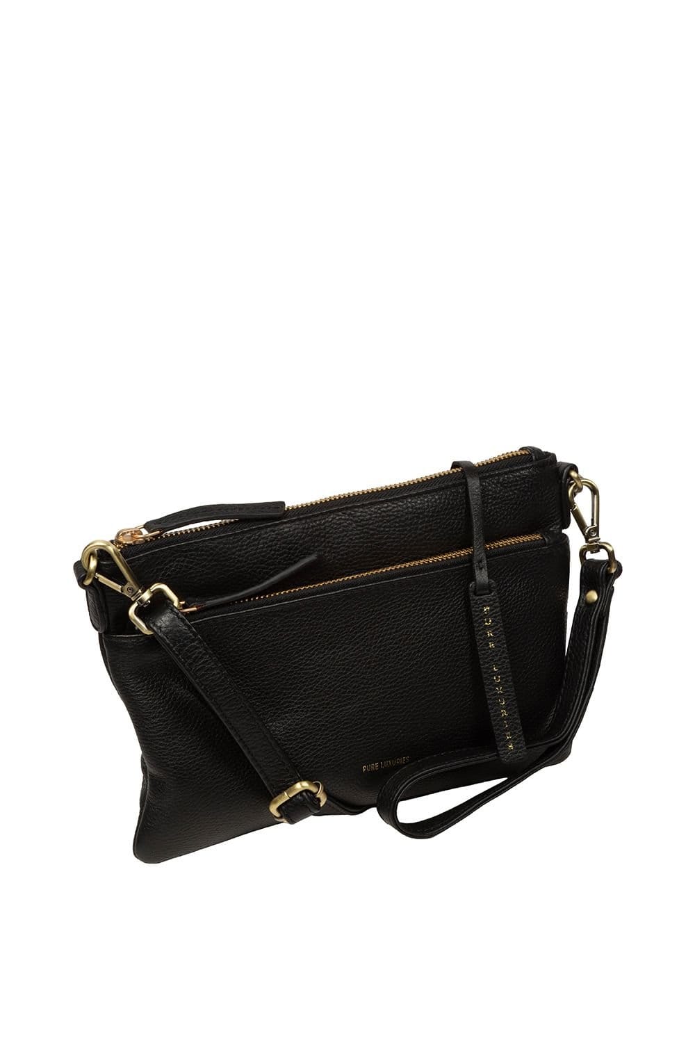 Pure Luxuries London Pure Luxuries London Women's 'Estelle' Leather Clutch & Cross Body Bag in Black - 4