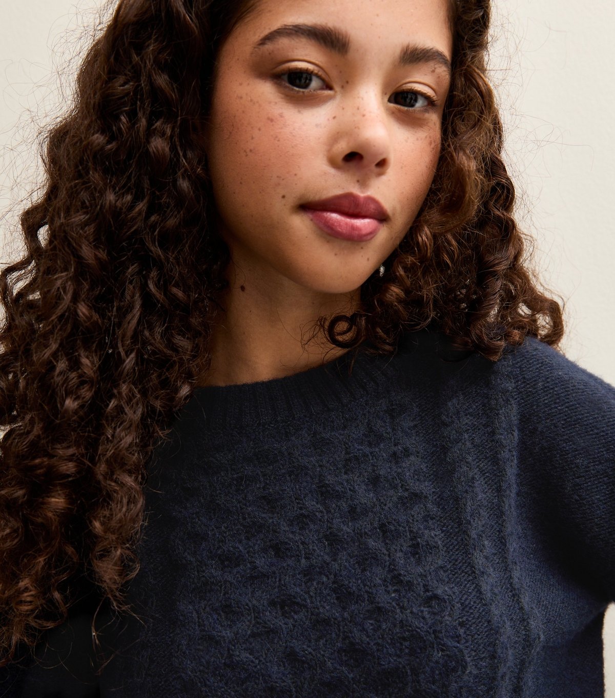 New Look Girls' Navy Cable Knit Jumper New Look - 2