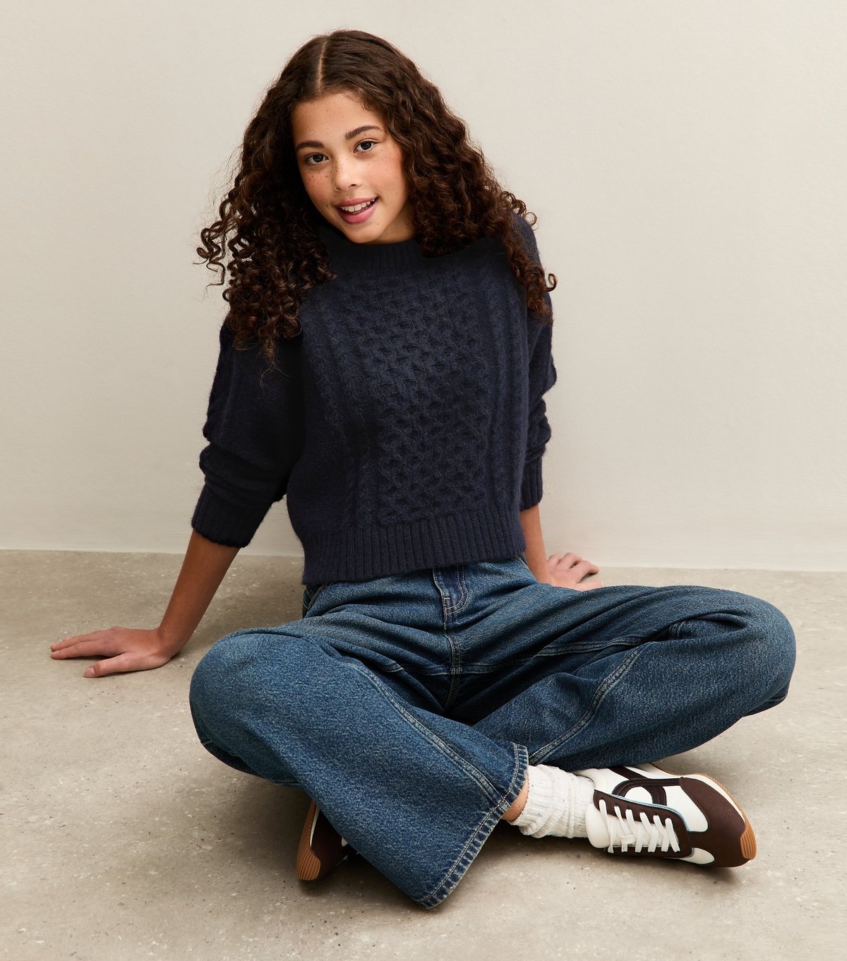 New Look Girls' Navy Cable Knit Jumper New Look - 3