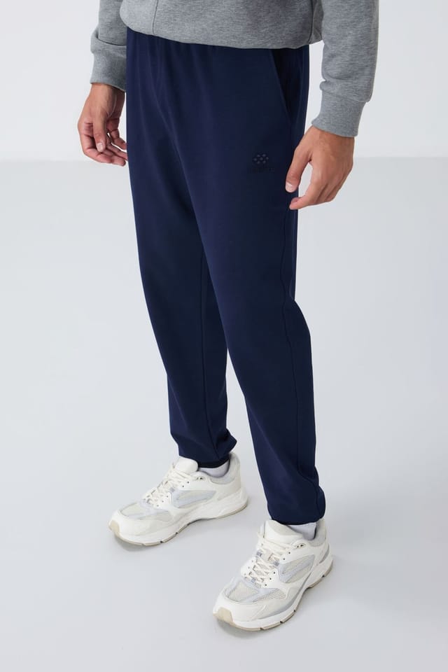 Tommy Life Tommy Life Men's Solid Fleece Sweatpants in Navy - 3