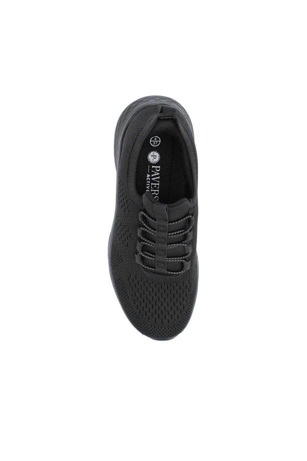 Pavers Pavers Women's Wide Fit Easy Step In Bungee Lace Trainers in Black - 4