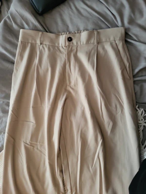 Bershka Bershka wide leg smart beige trousers. Lge