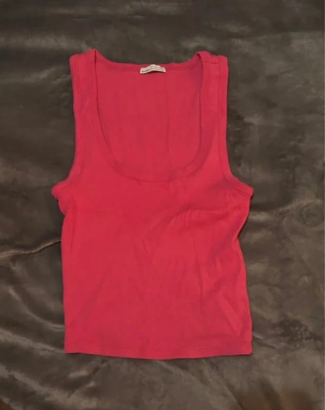 Bershka Pink Silk Scoop Neck Tank Top