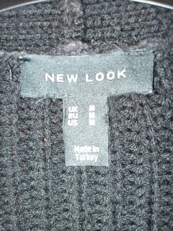 New Look Black chunky knit short cardigan